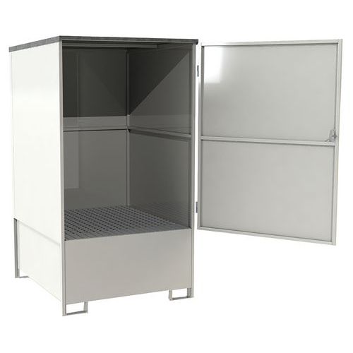 Metallilaatikko, jossa valuma-allas 1 IBC:lle - 1000 L - Manutan Expert