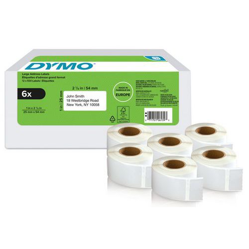 Palauta tarra itseliimautuva 6 rullaa LabelWriter - Dymo®
