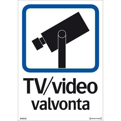 Kilpi - TV/video valvonta, kaksipuolisen - Systemtext