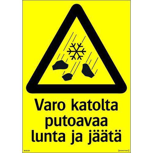 Varoituskilvet - Varo katolta putoavaa lunta ja jäätä - Systemtext