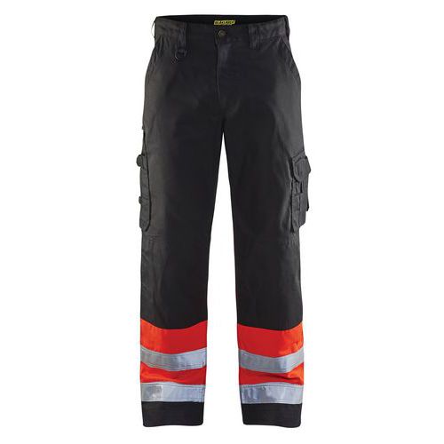 Highvis housut Musta/Huomio punainen