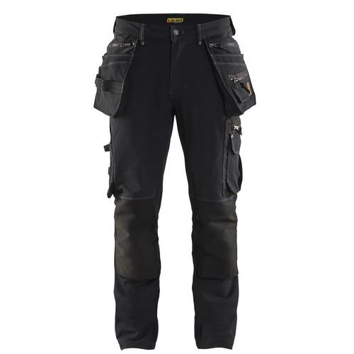 X1900 riipputaskuhousut 4-way stretch Musta