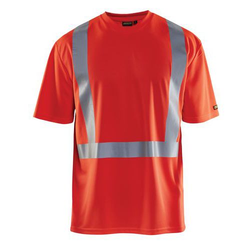 Highvis t-paita, UV-suoja Huomio punainen