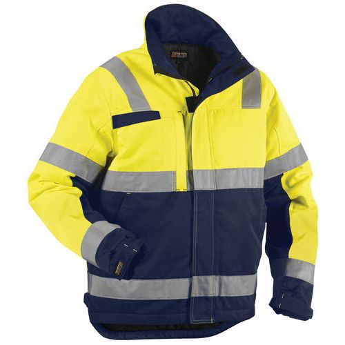 Highvis talvitakki Huomio keltainen/Mariininsininen