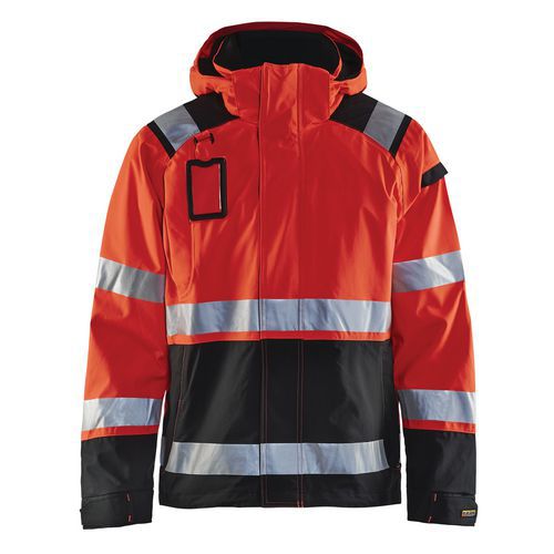 Highvis kuoritakki Huomio punainen/Musta