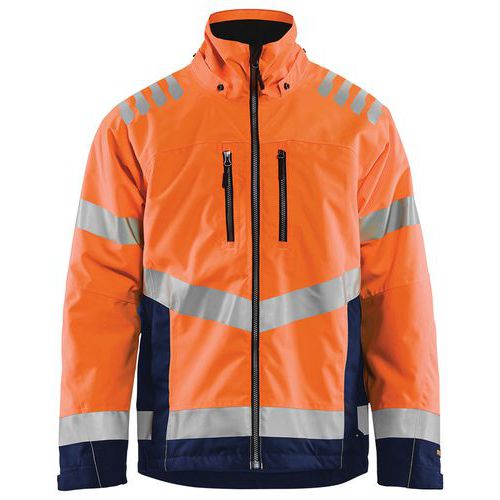 Kevyesti vuorattu Highvis talvitakki Huomio oranssi/Mariininsininen - Blåkläder