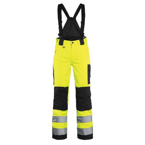 Naisten highvis talvihousut henkseleillä Huomio keltainen/Musta - Blåkläder
