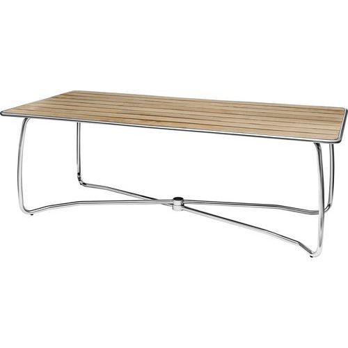 Pöytä Spring 110x220 cm massiivista teräslankaa ja tiikkiä