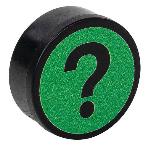 Pyöreä magneetti Kysymysmerkki -symbolilla