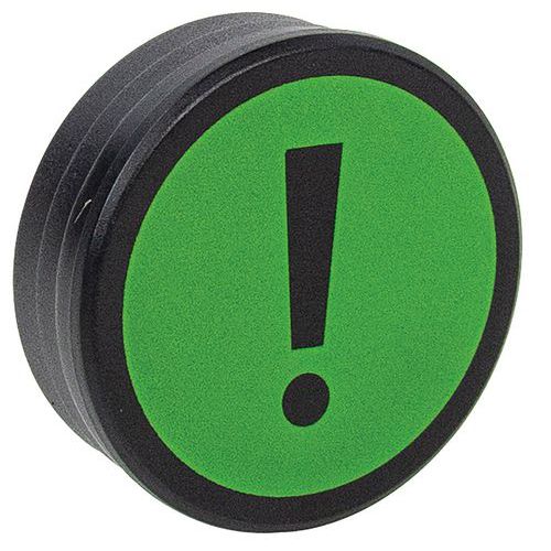 Pyöreä magneetti, jossa huutomerkki symboli