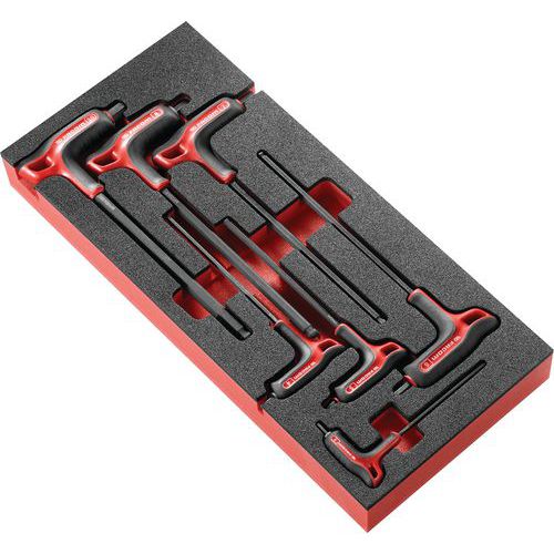 Sarja, jossa 7 P-muotoista kuusiokoloavainta - Facom