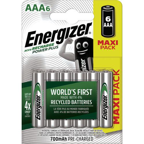 Esiladattu Power Plus AAA ‑paristo - 700 mAh - 6 kpl:n pakkaus - Energizer