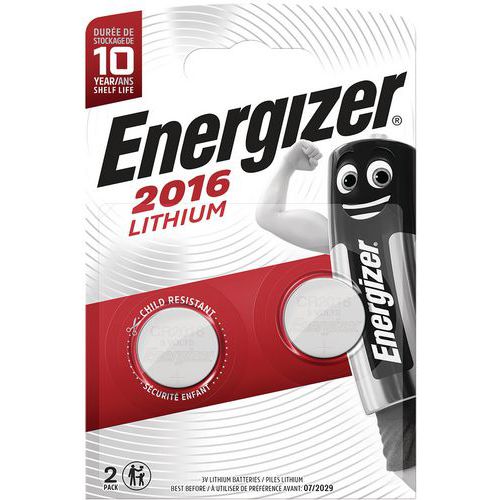 Litiumparisto laskimille - CR2016 - 2 kpl:n pakkaus - Energizer