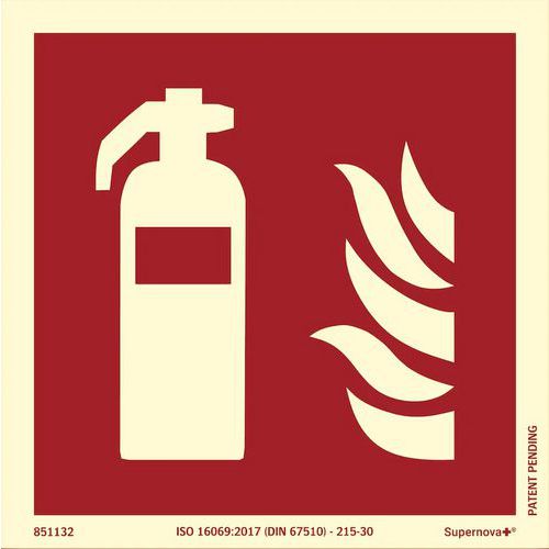 Kyltti Supernova+® palosammutin kaksipuolinen - Systemtext