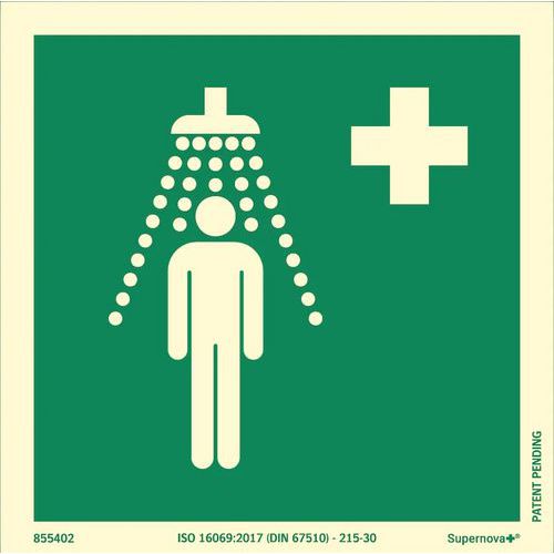 Kyltti Supernova+® hätäsuihku - Systemtext