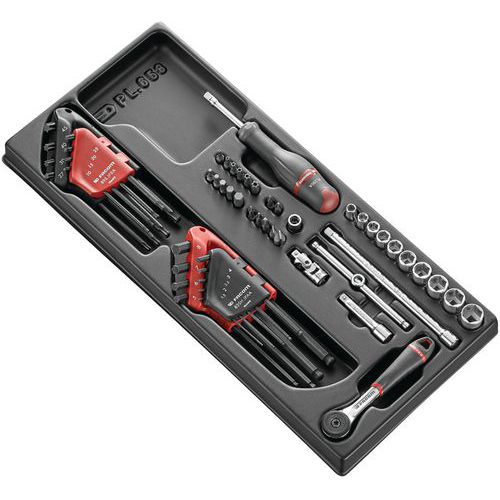Modul XL räikkä ja hylsyt 1/4 + 2 lisävarustetta - Facom Modul XL räikkä ja hylsyt 1/4 + 2 lisävarustetta - Facom