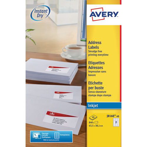 Vakioetiketti - mustesuihkutulostus - Avery