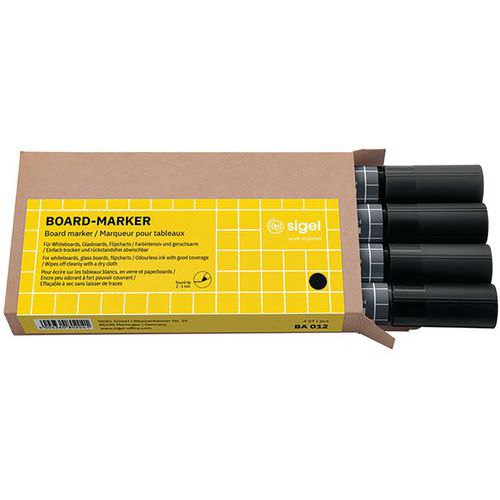 Valkotaulukynät - musta - 4 kpl - Sigel