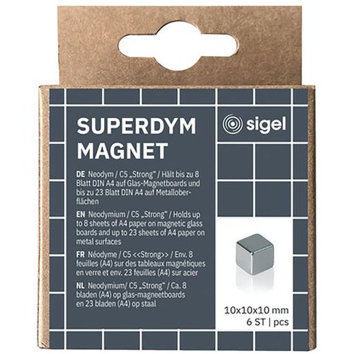 Magneetit lasivalkotaululle - 10 mm - 6 kpl - Strong - C5 - Sigel