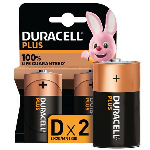 Plus 100 % D alkaliparisto - 2 tai 4 yksikköä - Duracell