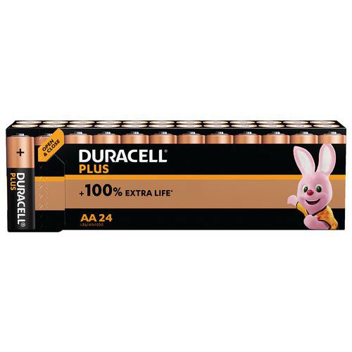 Plus 100% AA ‑alkaliparisto - 24 yksikköä - Duracell