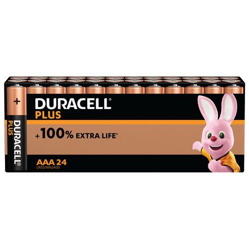 Plus 100% AAA ‑alkaliparisto - 24 yksikköä - Duracell