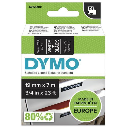 Dymo D1 ‑tarrakasetti – Leveys 19 mm