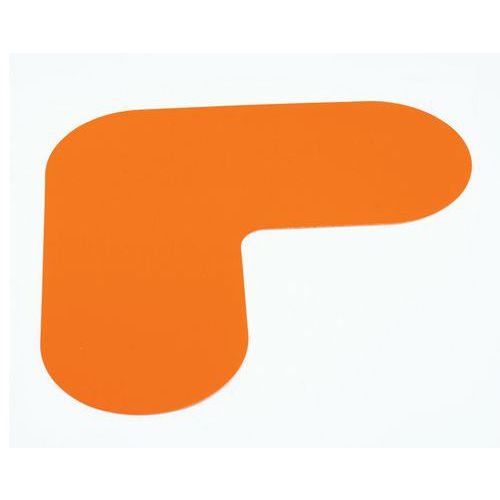 PVC-lattiamerkintäteippi - kulma - 180x180 mm - Gergosign