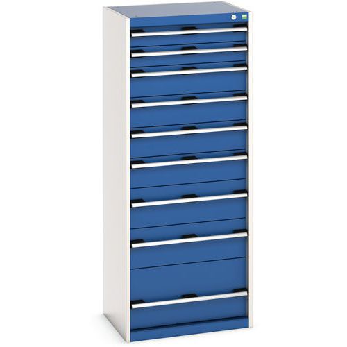 Kaappi 9 laatikolla Cubio 1600x650 mm – Bott