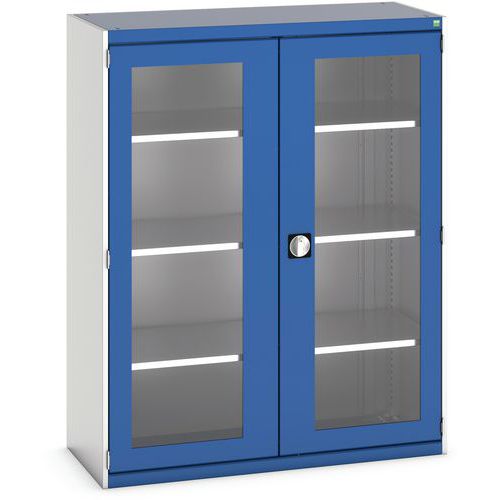 Kaappi vahva läpinäkyvillä ovilla Cubio 1300x525x1000 mm - Bott