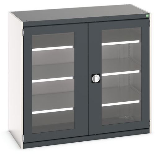 Kaappi läpinäkyvillä ovilla Cubio 1300x650x1200 mm – Bott