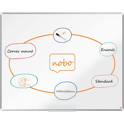 Premium Plus emaloitu magneettinen valkotaulu - Nobo