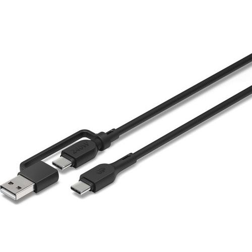 2-in-1 CCBV 240W USB-C/A – USB-C-kaapeli - GP 2-in-1 CCBV 240W USB-C/A – USB-C-kaapeli - GP