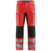 Highvis housut Stretch Huomio punainen/Musta