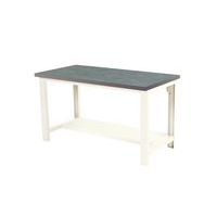 Työpöytä Cubio kiinteällä hyllyllä - Leveys 200 cm - linoleumi - Bott