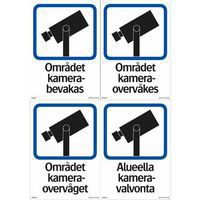 Kilpi - Aluella kamera-valvonta - Systemtext