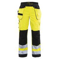 Naisten highvis riipputaskuhousut Huomio keltainen/Musta - Blåkläder