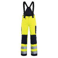 Naisten highvis talvihousut henkseleillä Huomio keltainen/Mariininsininen - Blåkläder