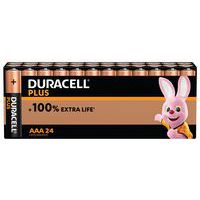 Plus 100% AAA ‑alkaliparisto - 24 yksikköä - Duracell