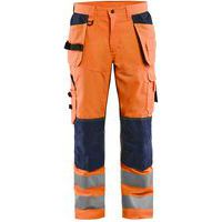 Hengittävät highvis riipputaskuhousut Huomio oranssi/Mariininsininen