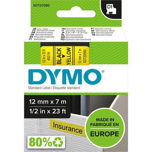 Tarrakirjoitinnauha D1, 12 mm - Dymo
