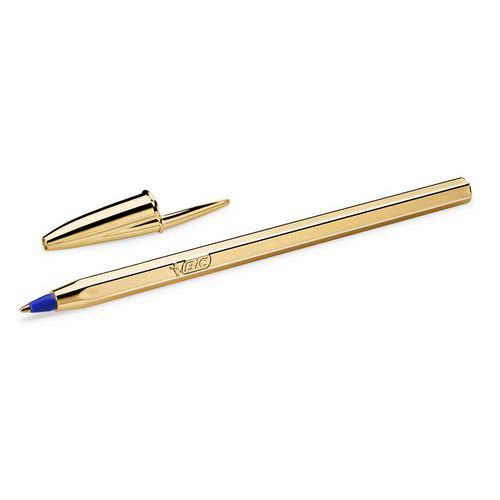 Kuulakärkikynä Cristal Original Shine Gold - Sininen muste - BIC