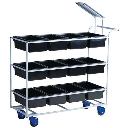 Teräsvaunu tilausten ja postin keräämiseen – pituus 1190 mm Teräsvaunu tilausten ja postin keräämiseen – pituus 1190 mm